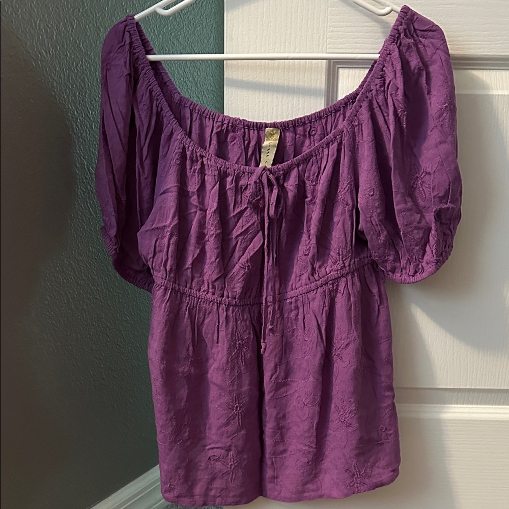 Purple off shoulder Women's Top
